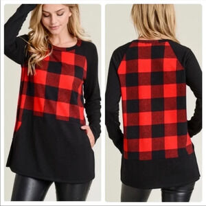 Plaid & black top
